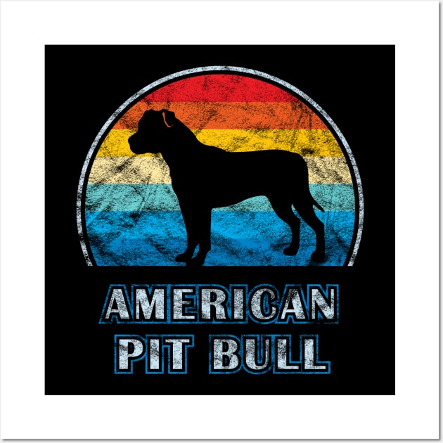 American Pit Bull Terrier Vintage Design Dog Wall Art by millersye